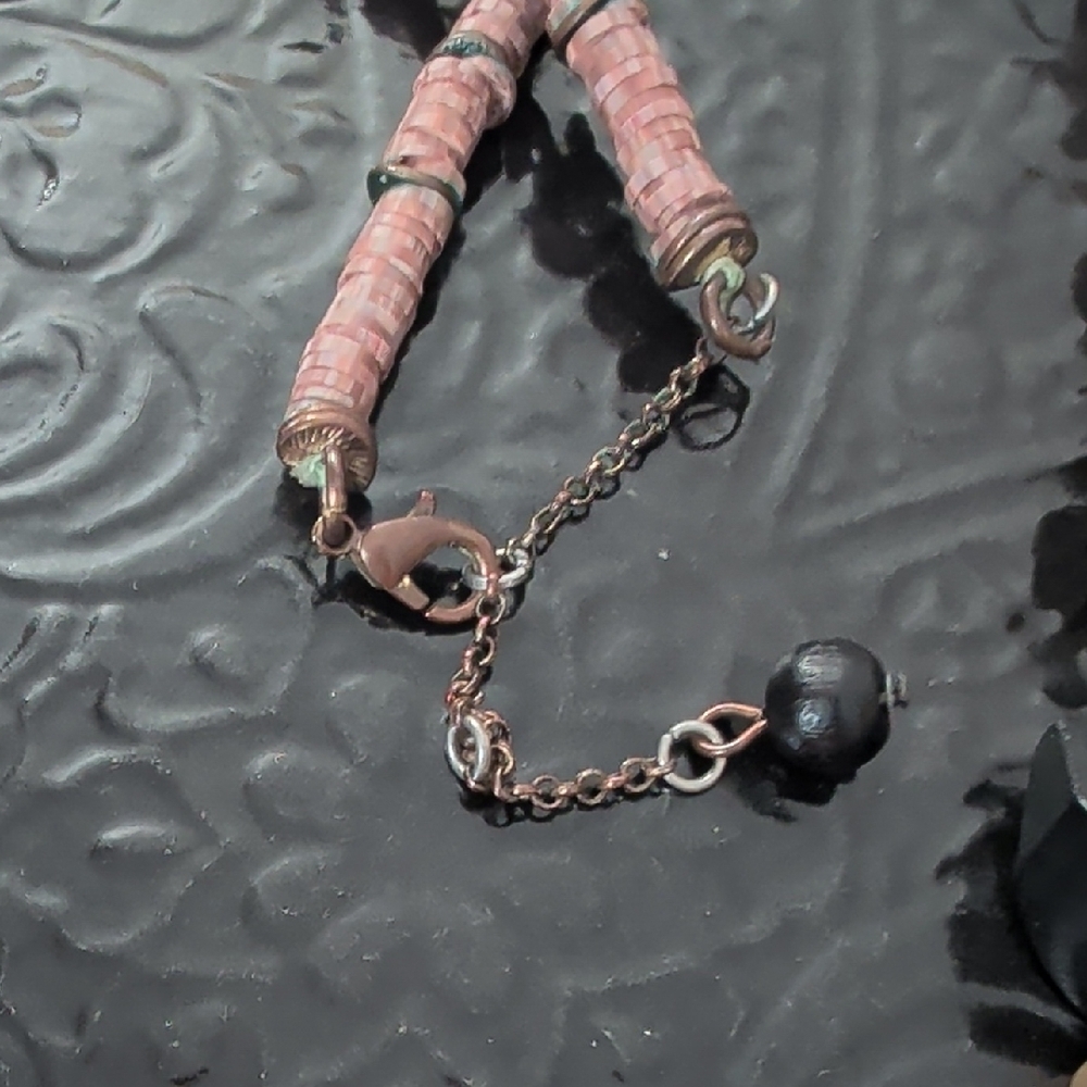 Anthropologie Bohemian Vintage Pink Statement Bib Necklace - Picture 4 of 6